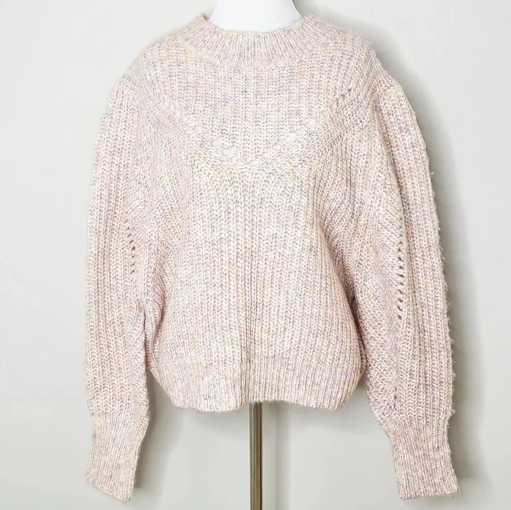New Topshop Open Knit Pink Sweater 12